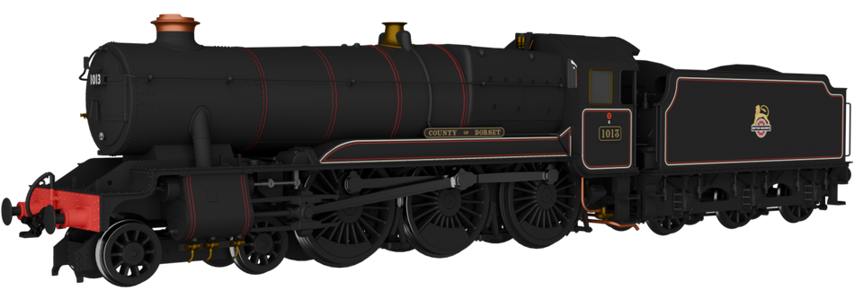 954005 Rapido GWR County No.1013 'County of Dorset' BR Lined Bla