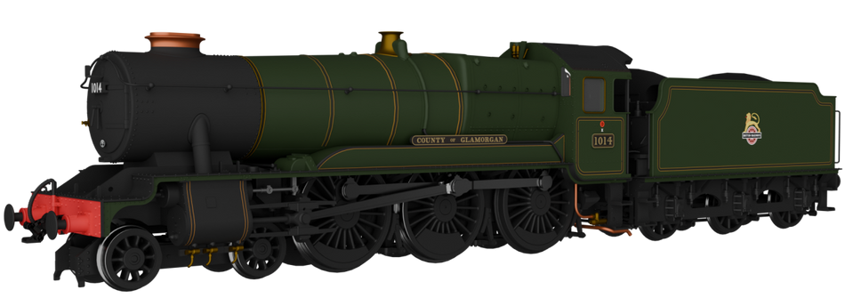 954507 Rapido GWR County No.1014 'County of Glamorgan' BR Lined