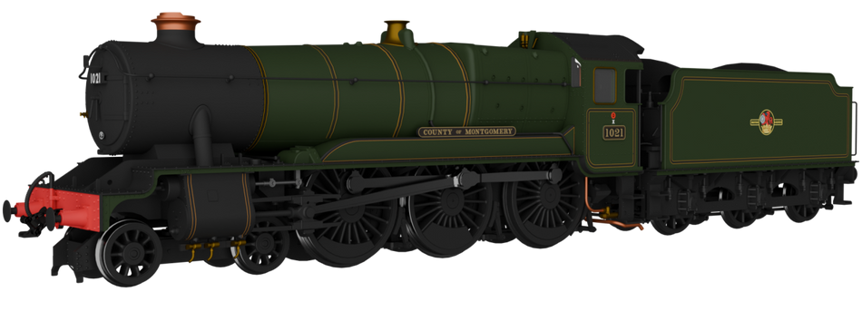 954008 Rapido GWR County No.1021 'County of Montgomery' BR Lined