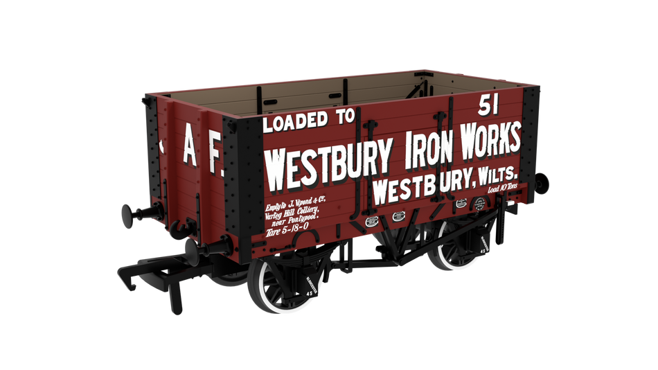 967818 Rapido RCH 1907 7 Plank Wagon - Westbury Iron Works No.51