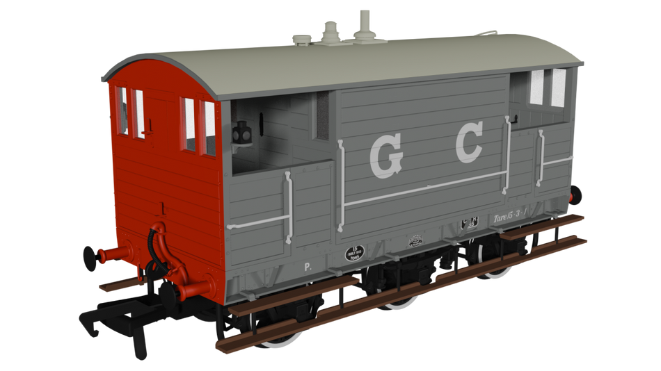 975003 Rapido GCR 15 Ton 6 Wheel Brake Van number 9515 - GC Grey