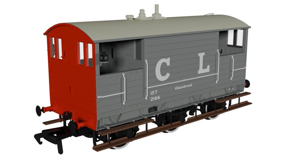 975004 Rapido GCR 15 Ton 6 Wheel Brake Van number 2166 CLC Grey