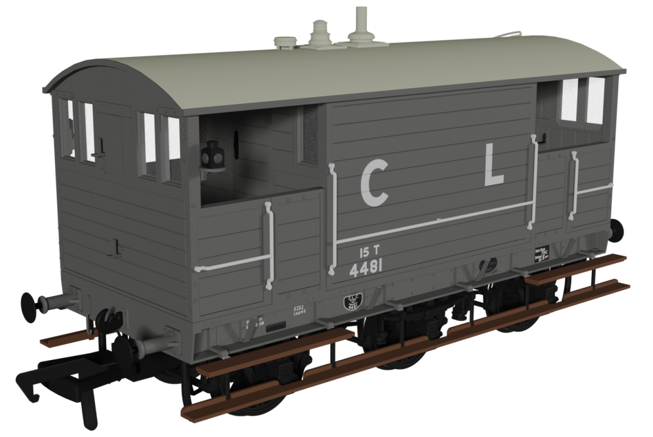975005 Rapido GCR 15 Ton 6 Wheel Brake Van 4481 - CLC Grey