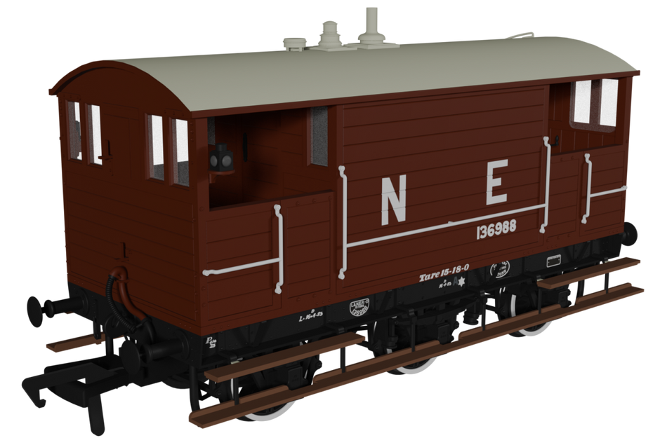 975006 Rapido GCR 15 Ton 6 Wheel Brake Van number 136988 - LNER