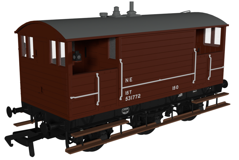 975008 Rapido GCR 15 Ton 6 Wheel Brake Van number 531772 - LNER
