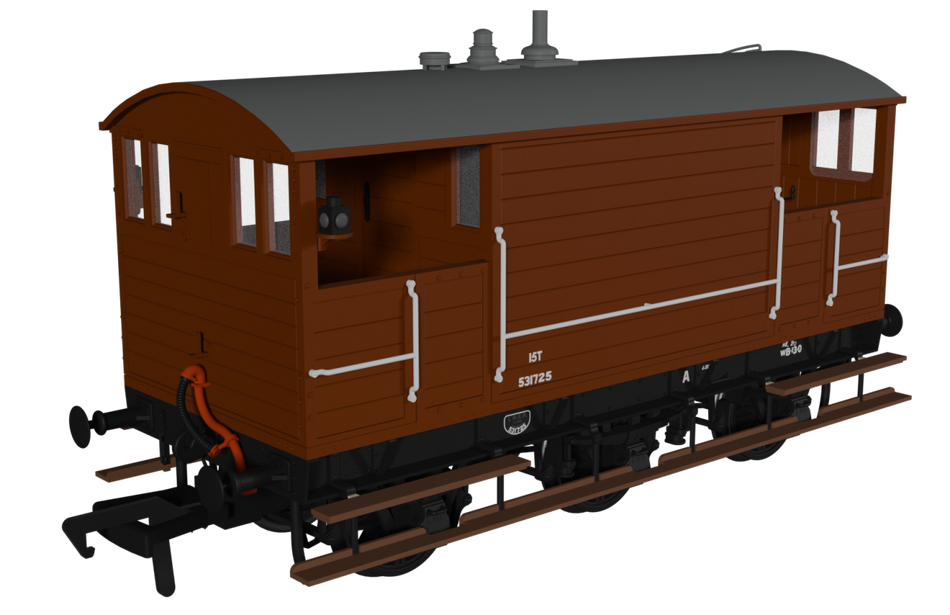 975010 Rapido GCR 15 Ton 6 Wheel Brake Van 531725 - BR Bauxite