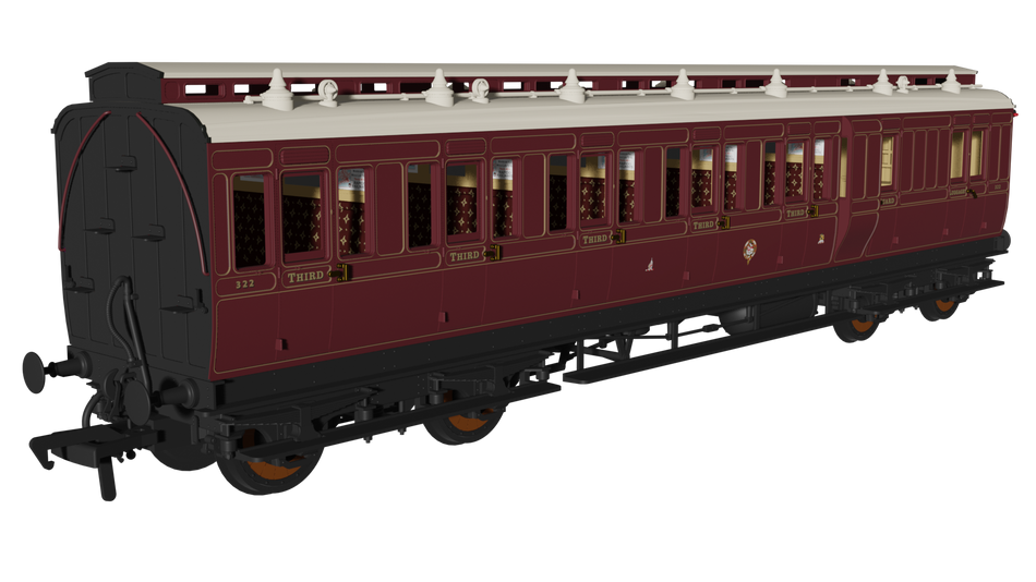 978248 Rapido GWR Lined Crimson Lake Evo Non-Corridor Park