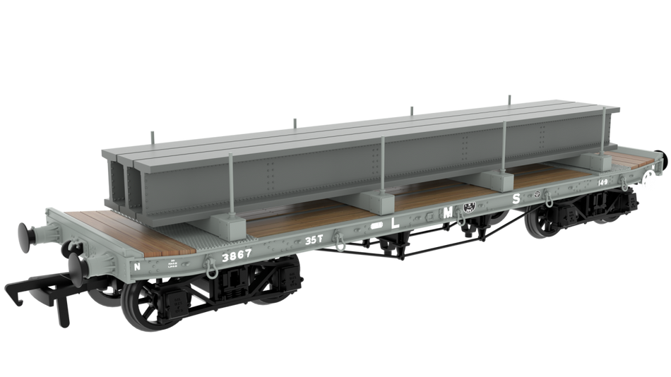 985013 Rapido WD 35T Rectank No.3867 - LMS Grey (Girder Load on