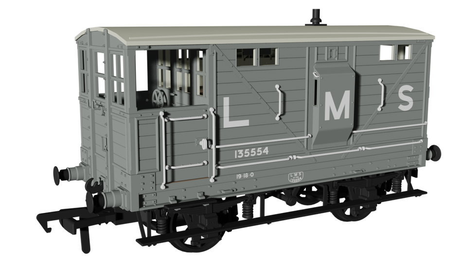 987003 Rapido LNWR D17b Brake - LMS (pre-36) No.135554
