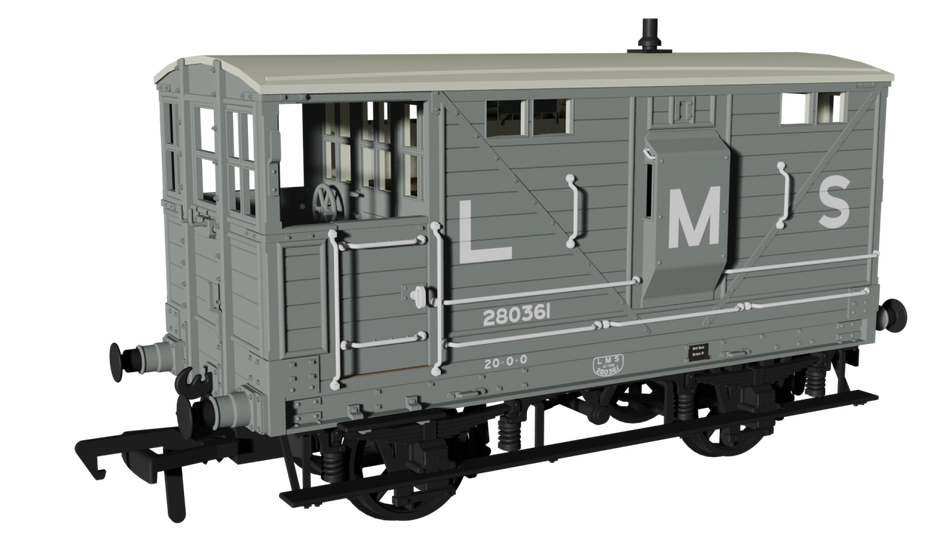 987004 Rapido LNWR D17b Brake - LMS (pre-36) No.280361