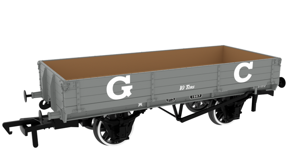 996001 Rapido GCR Dia. 6C 3-Plank Open - No. 1987 GCR Grey