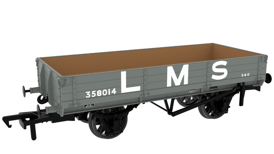 996007 Rapido GCR Dia. 6C 3-Plank Open - No. 358014 LMS Grey (pr