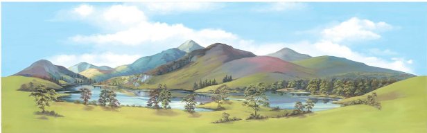SK11 Peco Scene Large Background - Mountain Lake