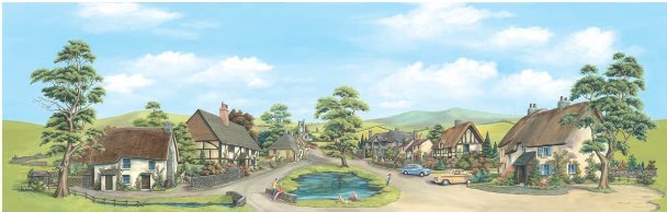 SK15 Peco Scene Large Background - Village