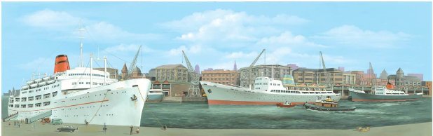 SK20 Peco Scene Large Background - Dock Centre
