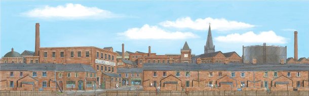 SK25 Peco Scene Large Background - Old Industrial Town
