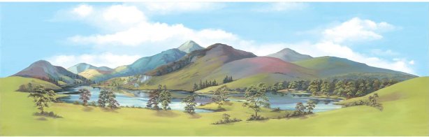 SK31 Peco Scenic Background - Mountain Lake Medium