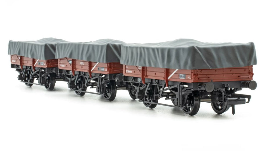 ACC3082 Accurascale 13 Ton Clay Wagon Triple Pack Flat Hood