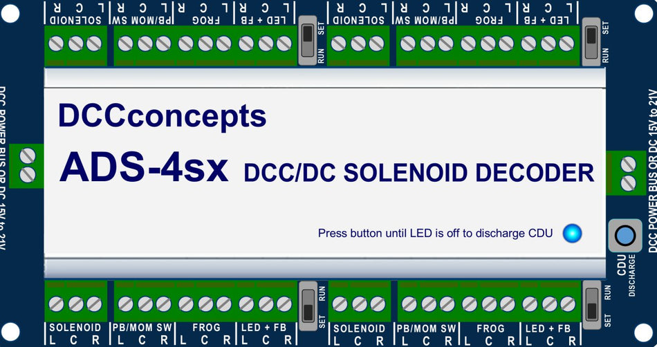 DCD-ADS-4SX Layout Concepts Accessory Decoder CDU Solenoid Drive