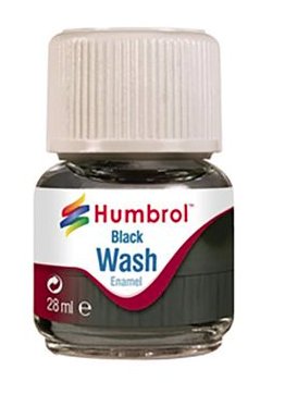 AV0201 # Humbrol 28ml Enamel Wash - Black