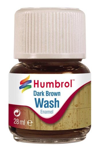 AV0205 # Humbrol 28ml Enamel Wash - Dark Brown