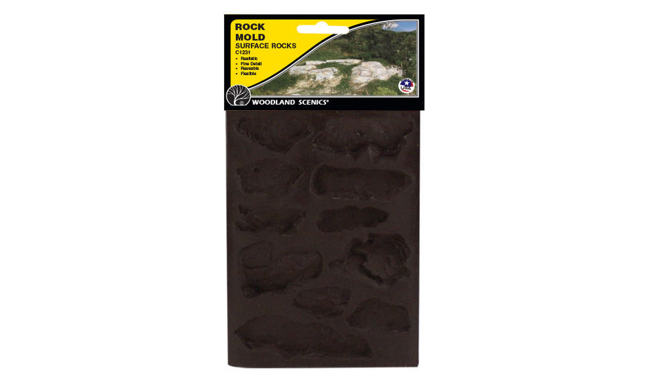 C1231 Woodland Scenics Surface Rocks 5in x 7in Rock Mould