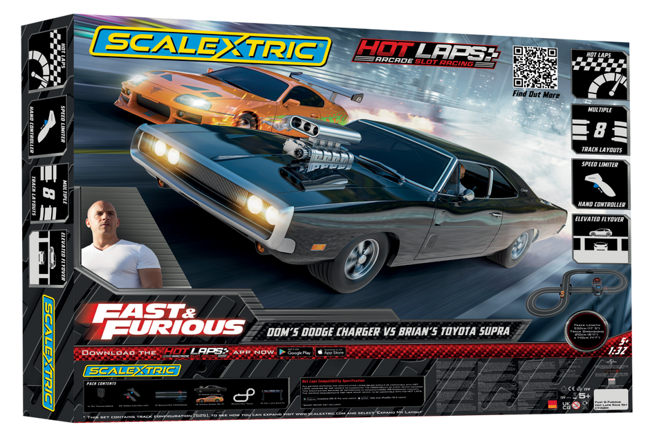 C1458M Scalextric Fast and Furious Hot Laps Race Set