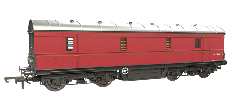 C2022 Clark Railworks LMS 42ft GUV number 37898 - BR Maroon (Lin