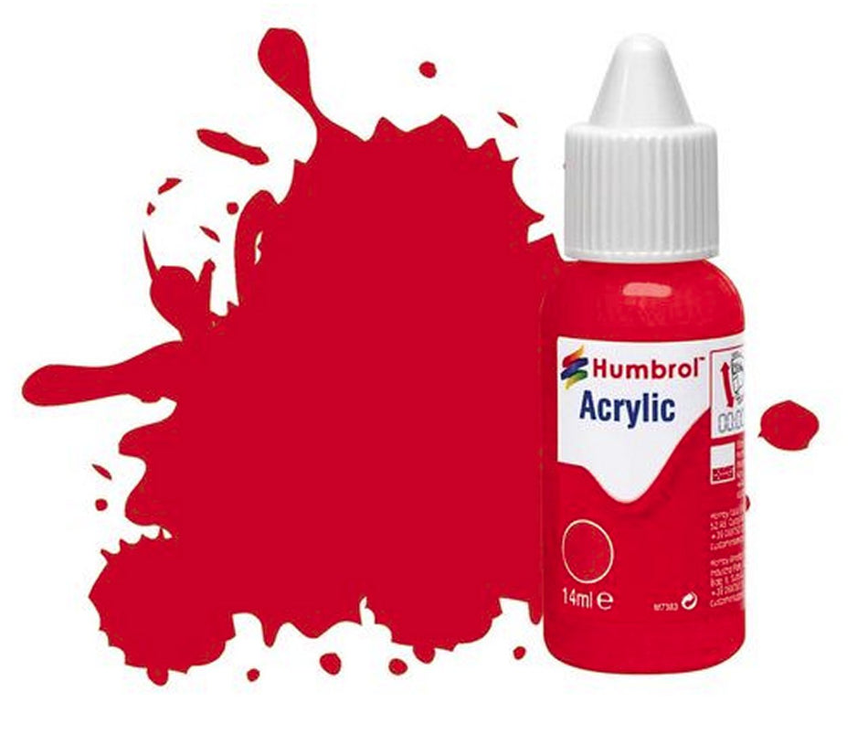 DB0174 Humbrol 14mls Acrylic No 174 Signal Red - Satin