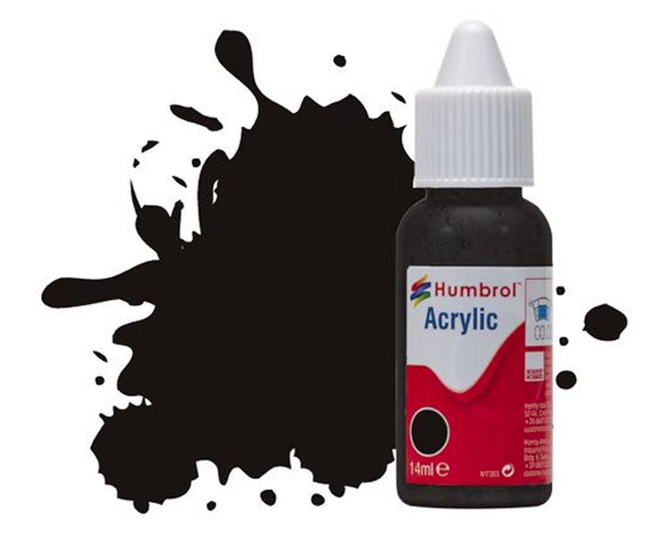 DB0201 Humbrol 14mls Acrylic No 201 Black  Metallic