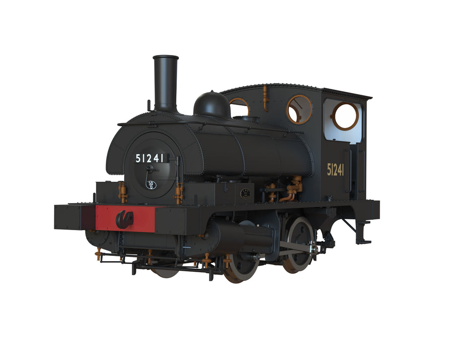 E1046S Clark Railworks L&Y Class 21 Pug No.51241 BR Plain Black