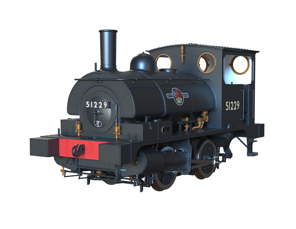 E1047 Clark Railworks L&Y Class 21 Pug No.51229 BR Black Late