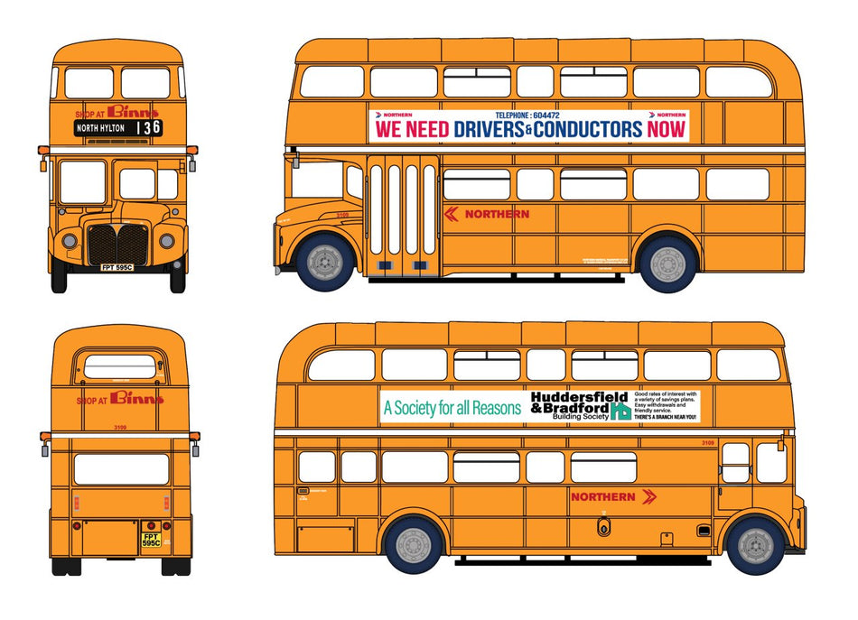 E42602 EFE Road AEC Routemaster Northern NBC FTP595C (3109) Serv