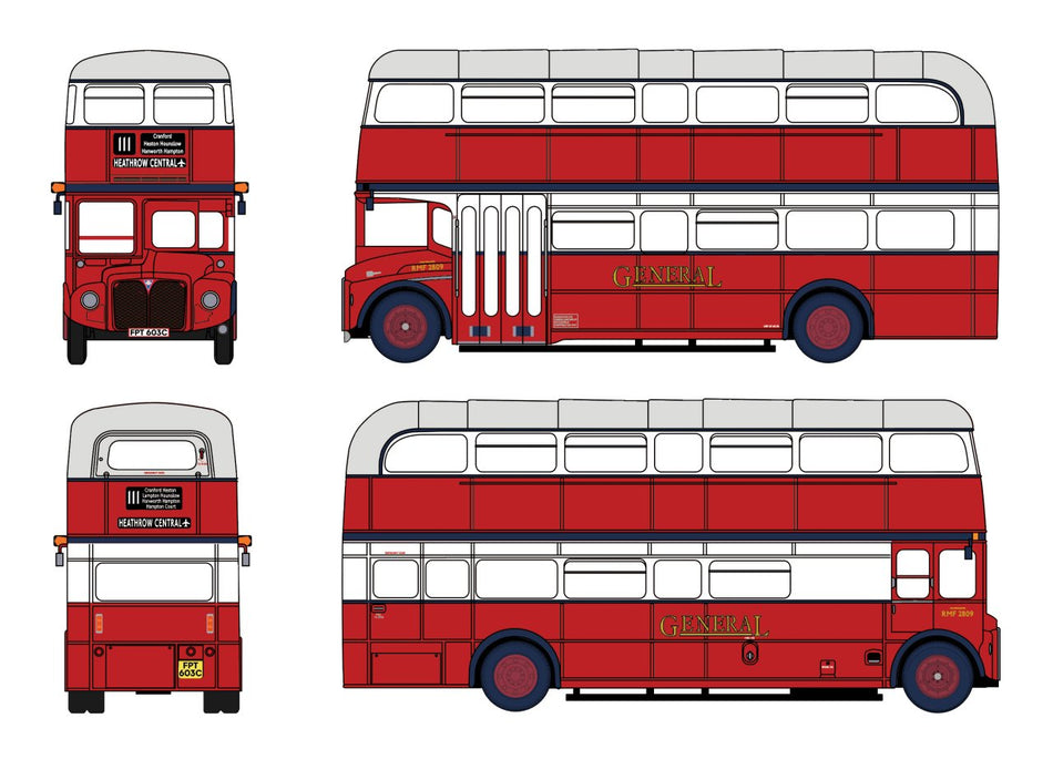 E42605 EFE Road AEC Routemaster RMF2809 General Route 111 Heathr