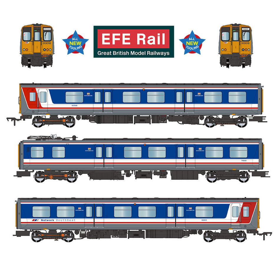 E81003 EFE Rail Class 313 3-Car EMU 313018 BR Network SouthEast