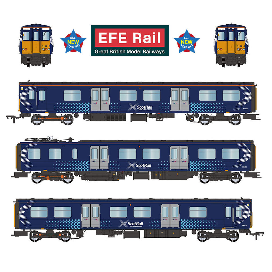 E81012 EFE Rail Class 314 3-Car EMU 314212 ScotRail Saltire