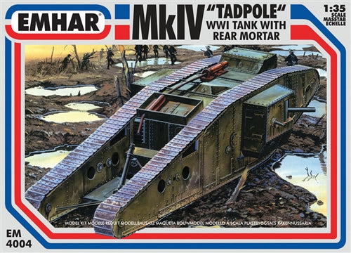 PKEM4004 Emhar Mk IV ‘Tadpole’ WWI Tank with Rear Mortar