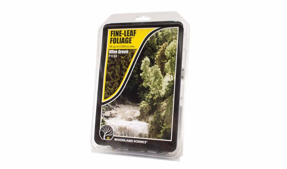 F1133 Woodland Scenics fine Leaf Foliage, Olive Green