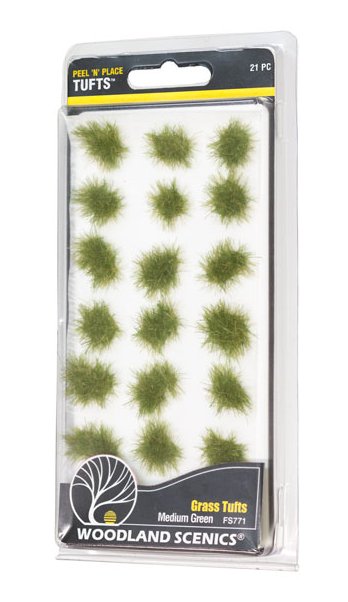FS771 Woodland Scenics Medium Green Grass Tufts