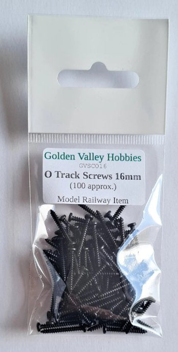 GVSCO16 Golden Valley Hobbies Track Screws O Gauge 16mm x 100