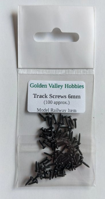 GVSCREWS6 Golden Valley Hobbies Track Screws OO Gauge 6mm x 100