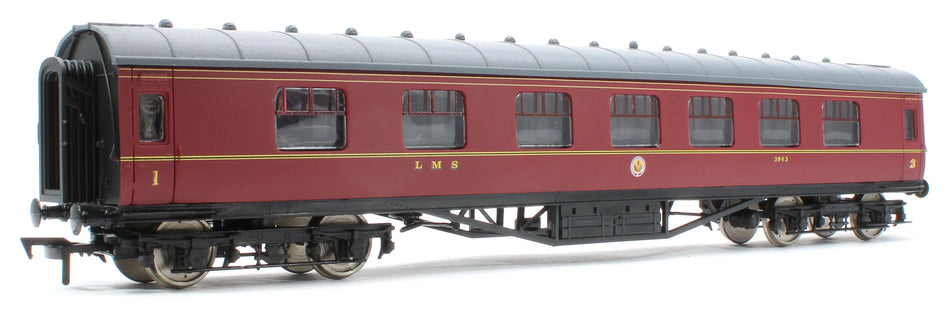 4P-010-501 Dapol 60ft Stanier Corridor Composite 3943 LMS Lined