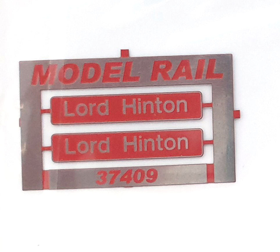 K37409 Nameplate Lord Hinton 2 nameplates made by Shawplan