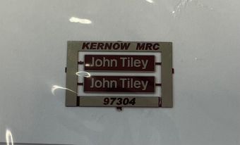 K97304 Nameplate John Tiley 2 nameplates made by Shawplan