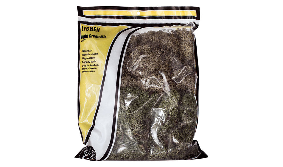 L167 Woodland Scenics Lichen Light Green Mix Bulk Bag