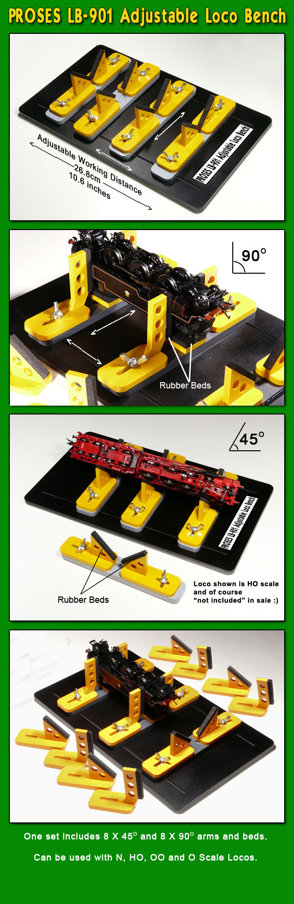 LB-901 Proses 45-90 Degree Loco Service Bench for N OO and O Sca