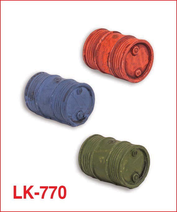 LK770 Peco Oil Drums on side - pack of 3