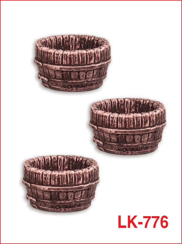 LK776 Peco Half Barrels - Pack of 3