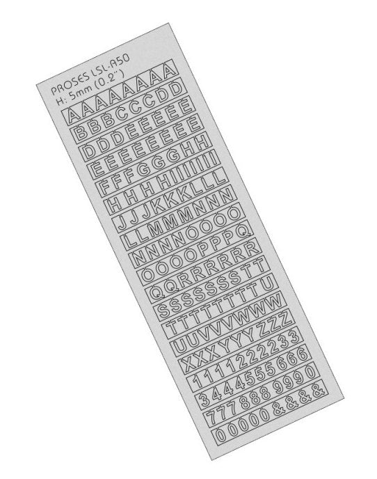 LSL-A50 Proses Laser-Cut Letters 5mm (1/5 inch)