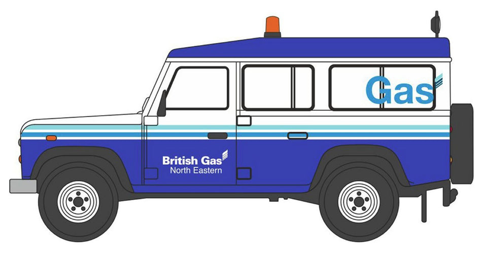 NDEF019 Oxford Diecast Land Rover Defender LWB British Gas